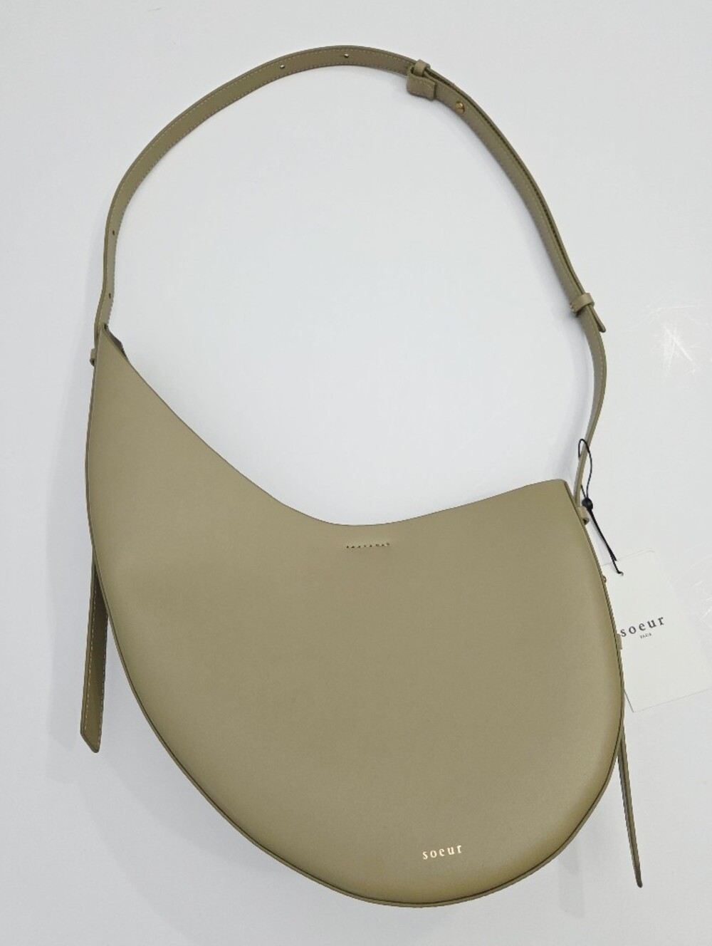 NWT SOEUR WINONA SMOOTH LEATHER BAG - BEIGE - Picture 5 of 13